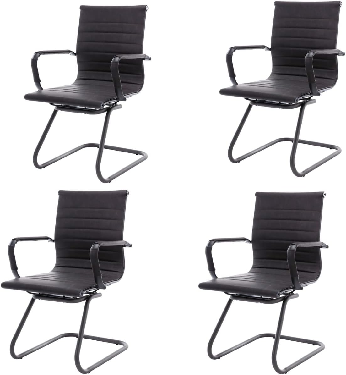 CIMOTA Waiting Room Chairs Leather Office Guest Chair Set of 4