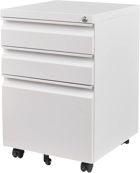 3 Drawer File Cabinet with Wheels for Office and Home Use
