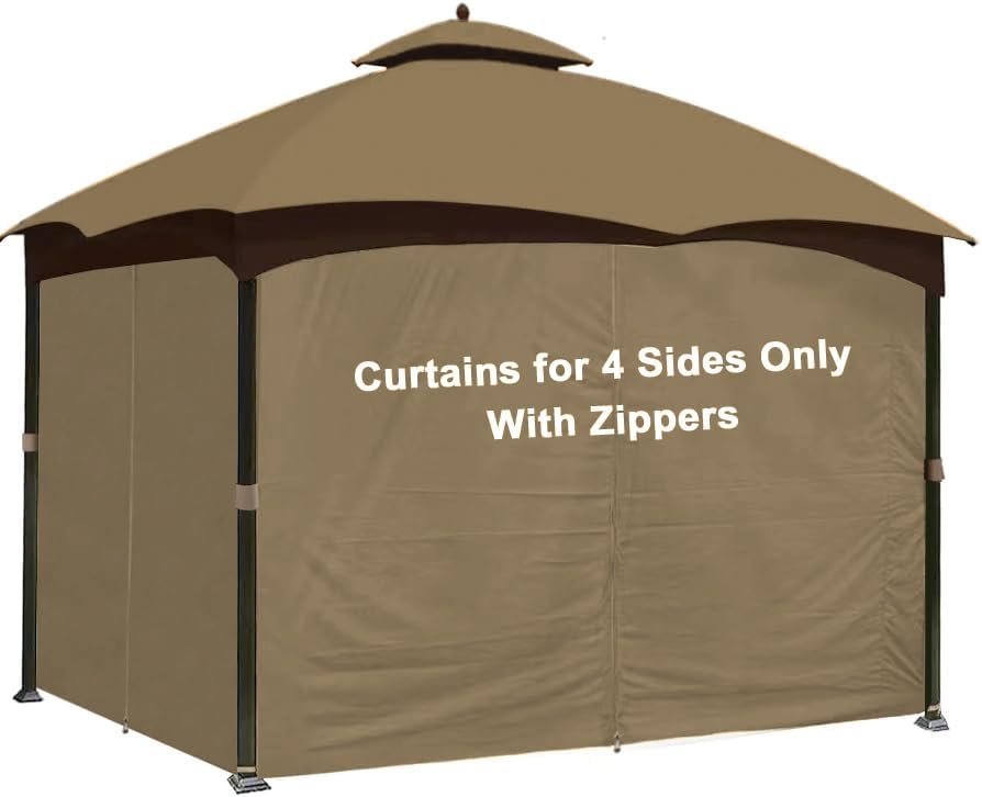 SCOCANOPY 10ft x 12ft Gazebo Privacy Curtain Set for Outdoor Use