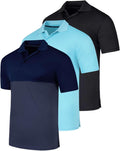 Mens Quick-Dry Short Sleeve Athletic Polo 3-Pack - Performance Fit