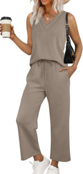 Two Piece Sets for Women Summer Outfits - Comfortable Travel Lounge M=