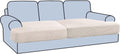 T Cushion 2-Piece Sofa Slipcovers Ivory - Thick Jacquard Fit