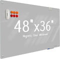 Glass Whiteboard 48 in x 36 in Magnetic Glass Dry Erase Board