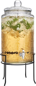 HC Classic Hammered Glass 3 Gallon Beverage Dispenser - Elegant