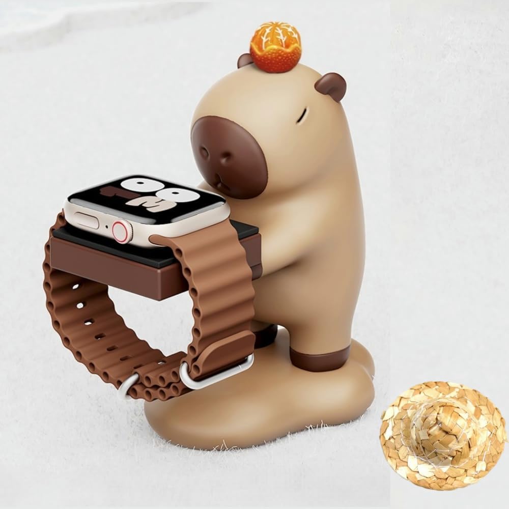 LOVE MEI Cute Capybara Apple Watch Charger Stand - Supports Nightstand