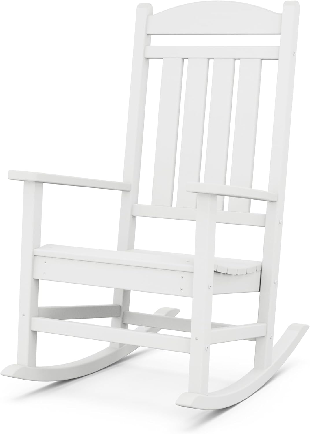 POLYWOOD Presidential Rocking Chair in White for Outdoor Relaxation