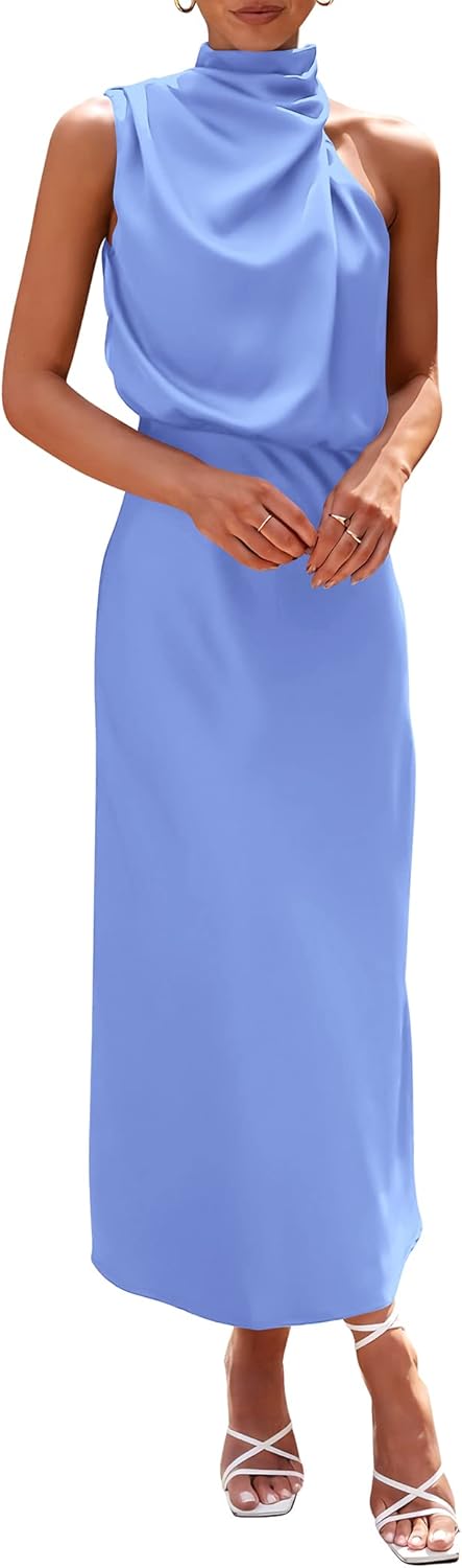 Elegant Satin Maxi Dress for Women - Perfect for Summer Events