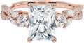 Moissanite Engagement Ring for Women 2 CT Radiant VVS1 - Twisted Vine
