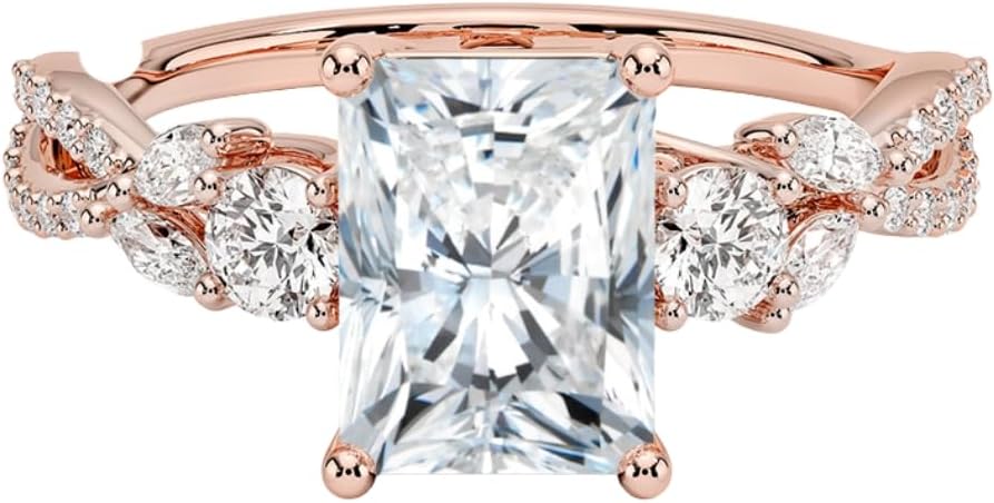 1-3 CT Moissanite Engagement Ring in Solid Gold & Silver