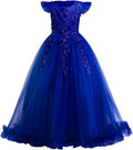 Flower Girls Maxi Dress Bridesmaid Princess Gown - Elegant Floral Lace