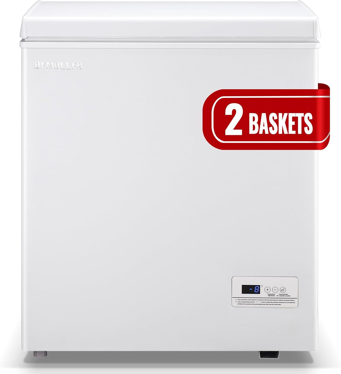 Compact Chest Freezer with Electronic Control for Small Spaces