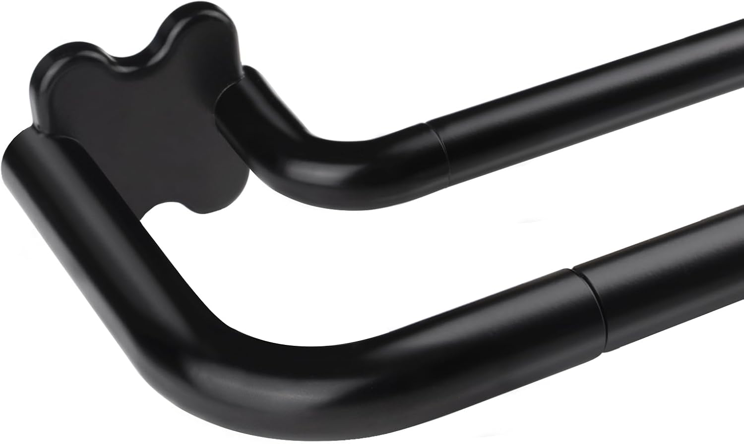 Black Wrap Around Double Curtain Rods Set for Stylish Windows