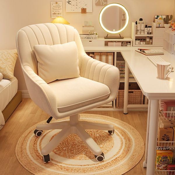Mid-Back Upholstered Computer Chair for Home Office Comfort