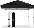 Pop up Canopy Tent 10x10 Black Instant Outdoor Canopy - Wheeled Bag