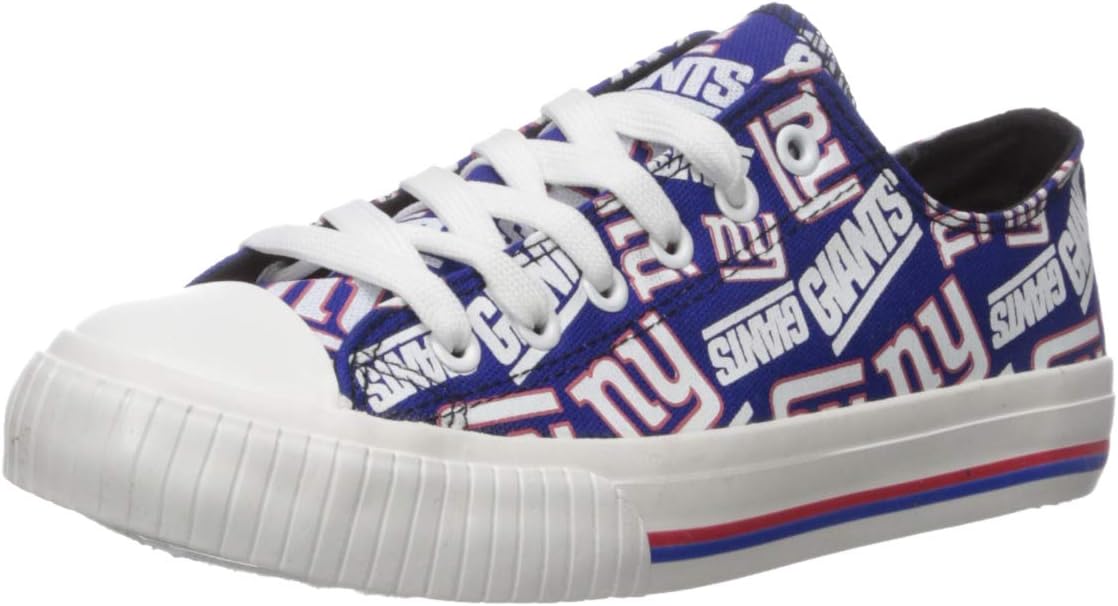 FOCO Women's NFL Team Logo Glitter Low Top Canvas Sneakers