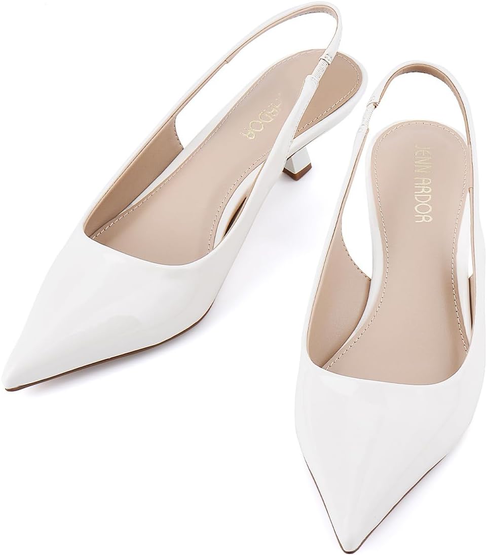 JENN ARDOR Slingback Heels for Women - Stylish Low Heels