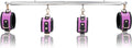 Spreader Bar Expandable Stainless Steel Black with Furry Purple Straps