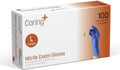 Caring Nitrile Exam Gloves Blue, Powder-Free - Durable Protection