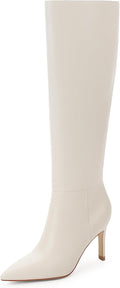 Knee High Boots Women Pointed Toe Tall Boots 3 in Stiletto Heel on