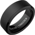 The Ridge Tungsten Rings For Men - Beveled Wedding Band Comfort Fit