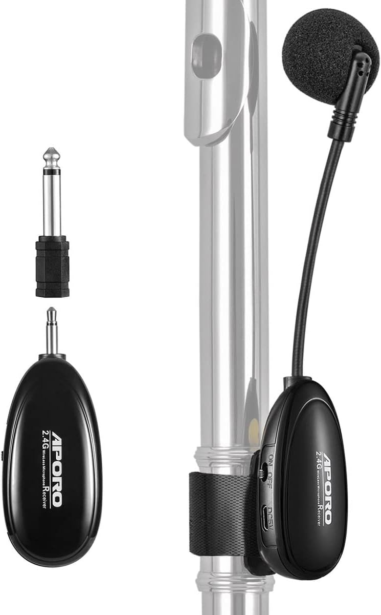 2.4G Wireless Flute Microphone for Woodwind Instruments