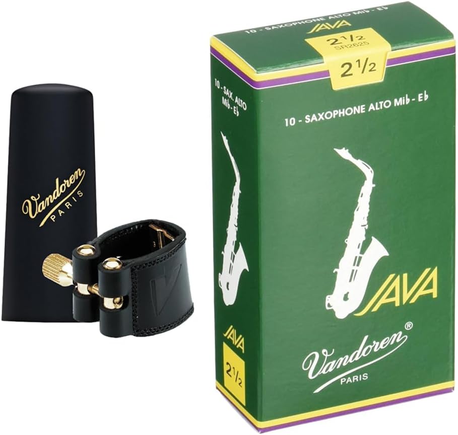 Vandoren Alto Sax Bundle with Ligature, Cap, and JAVA Reeds