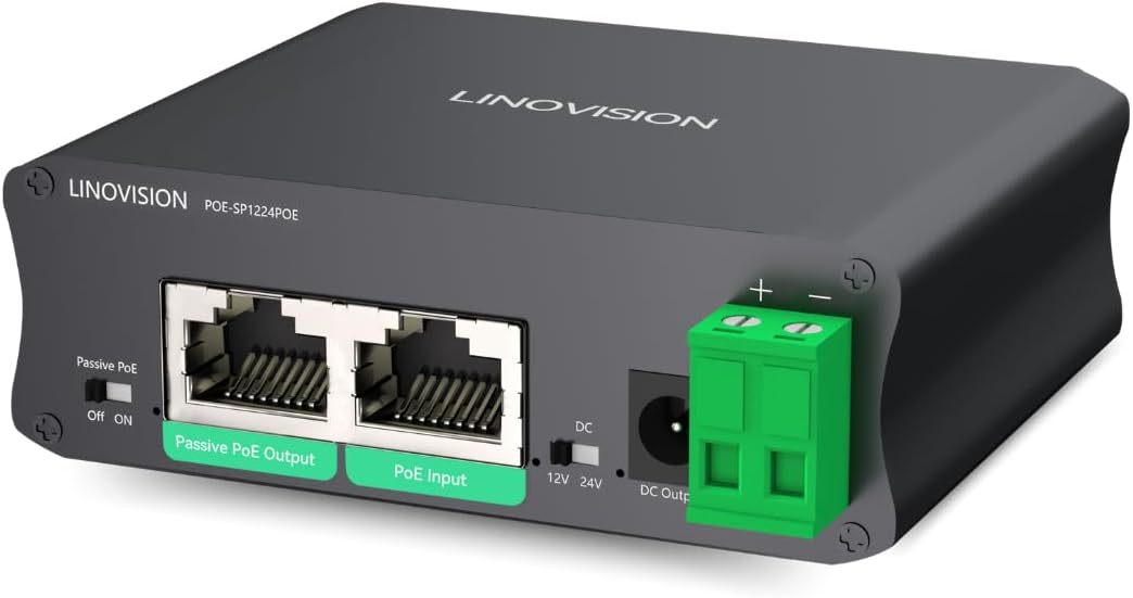 LINOVISION Industrial Gigabit 30W PoE Splitter for IoT Systems