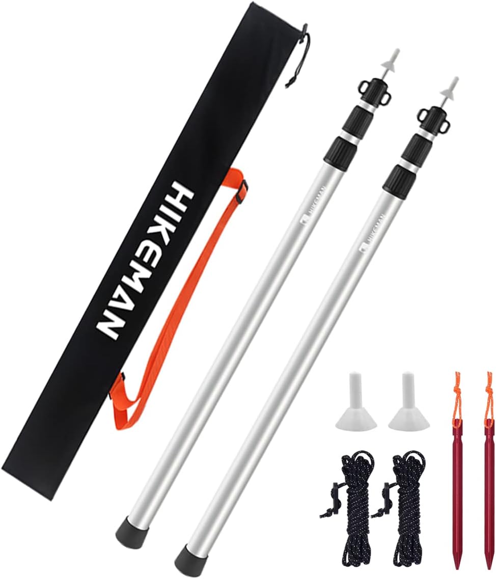 HIKEMAN Adjustable Tent Poles for Camping and Tarp Use