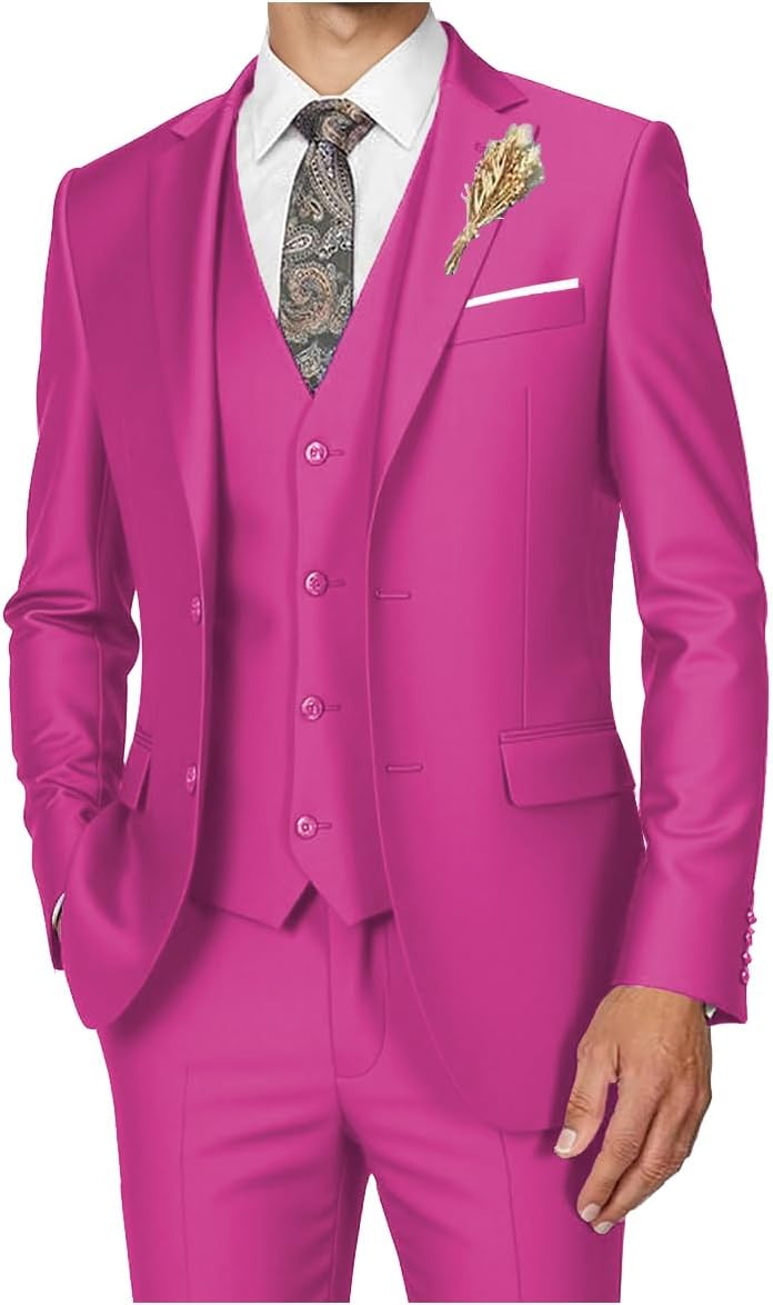 Men's Slim Fit 3 Piece Tuxedo Suit Set for Any Occasion