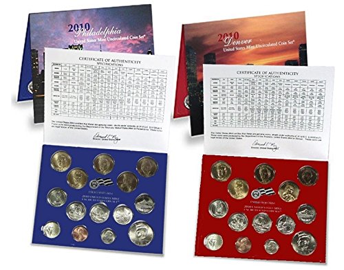 2010 P, D U.S. Mint 28 Coin Uncirculated Set with CoA