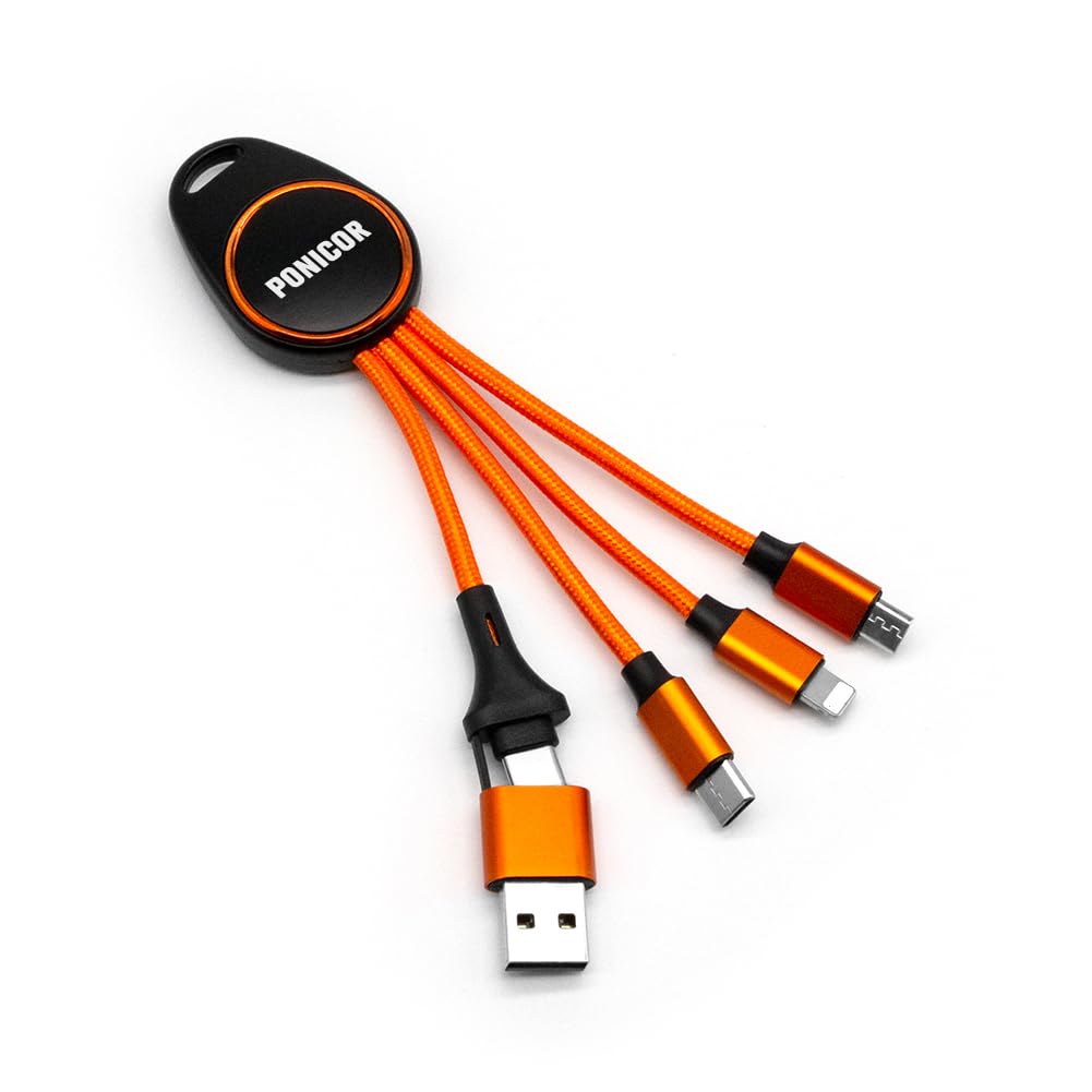 Ultimate Travel Companion: 5-in-1 Short USB Keychain Cable by PONICOR