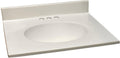 Cultured Marble 25-inch Vanity Top with Integrated Oval Bowl - Clean