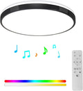 HOREVO 24W LED Ceiling Lamp Black Flush Mount - Color Changing Light