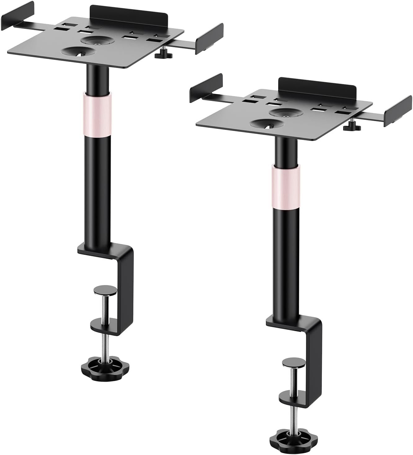 Adjustable Speaker Stands Set of 2 - Height & Tilt, 55 lbs Capacity