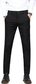 Plaid&Plain Men's 4-Way Flex Stretch Slim Fit Dress Pants - Easy Care