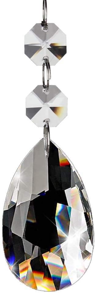 Fushing 20Pcs Clear Teardrop Crystal Chandelier Pendants Parts