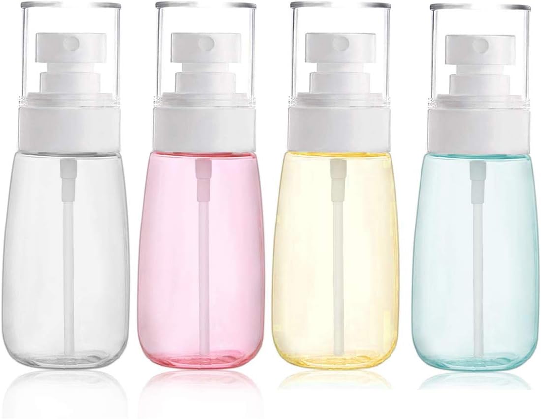 4PCS 3.4oz Fine Mist Spray Bottles - Travel-Friendly Rosewater Essences