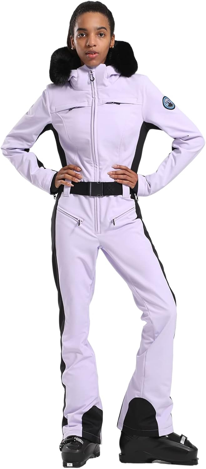 GSOU SNOW Womens Ski Suit One Piece Snowsuit for Winter Sports