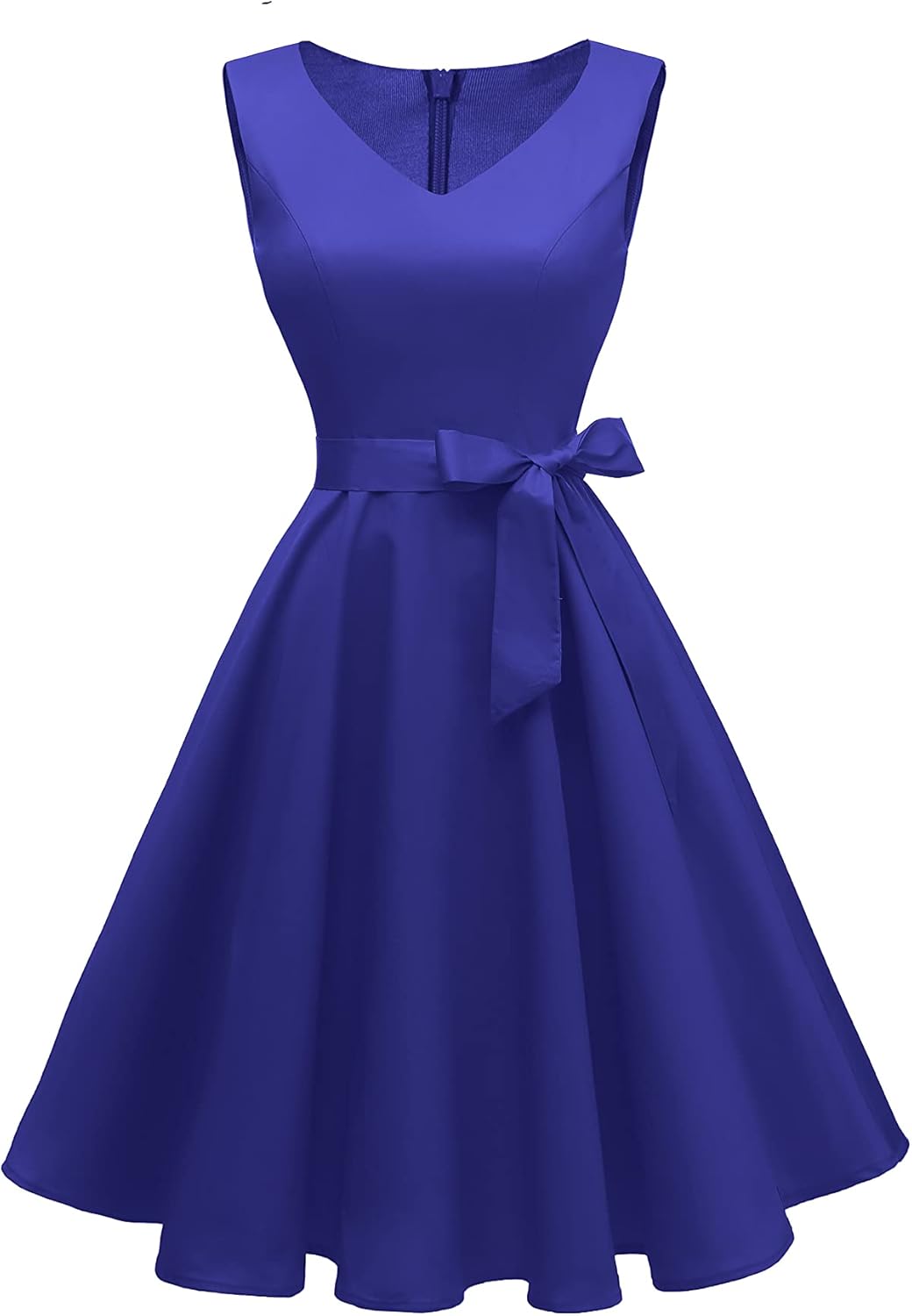 Vintage Sleeveless Cocktail Party Dress with Pockets for Women