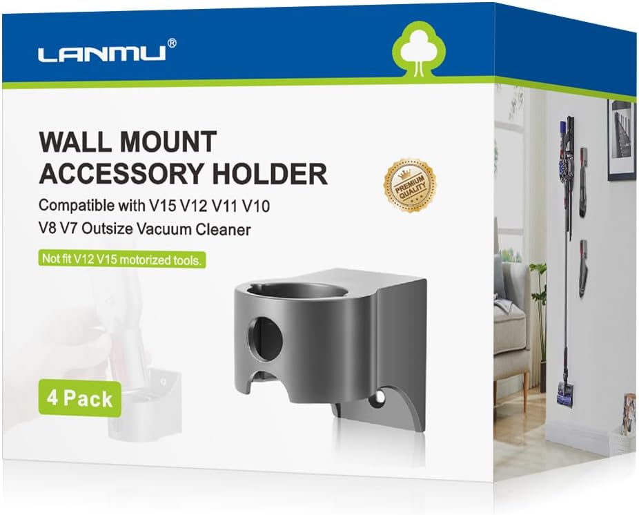 LANMU Wall Mount Holder for Dyson Vacuum, Attachments Organizer