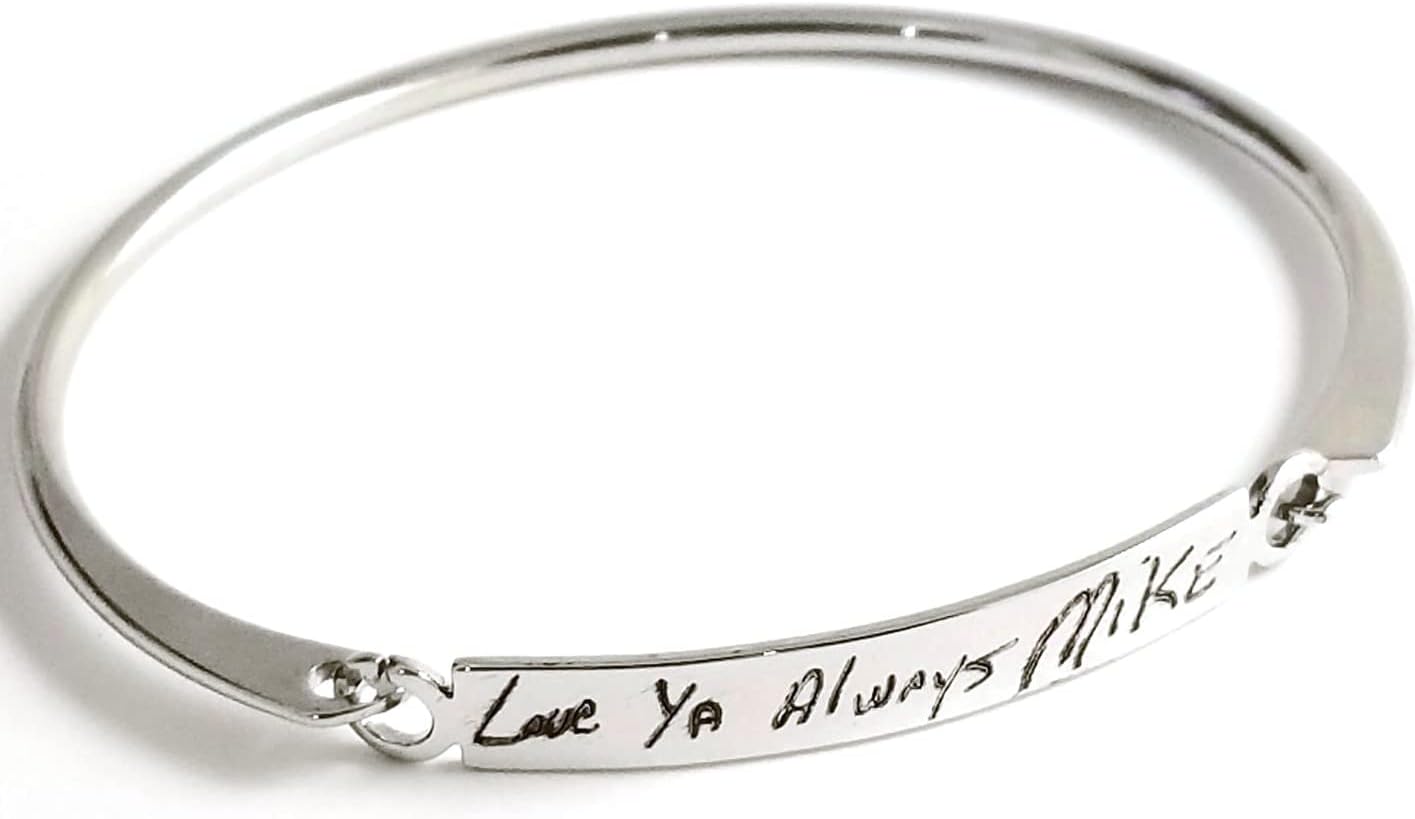 Actual Handwriting Bangle - Custom Engraved Signature Cuff