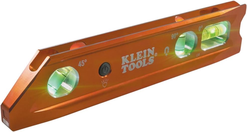 Klein Tools 935RBLT Lighted Torpedo Level with Magnet Features