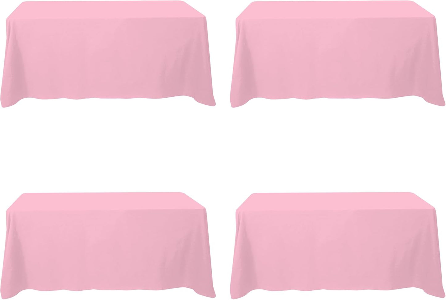 Premium 4 Pack Pink Tablecloths for 6 Foot Rectangle Tables
