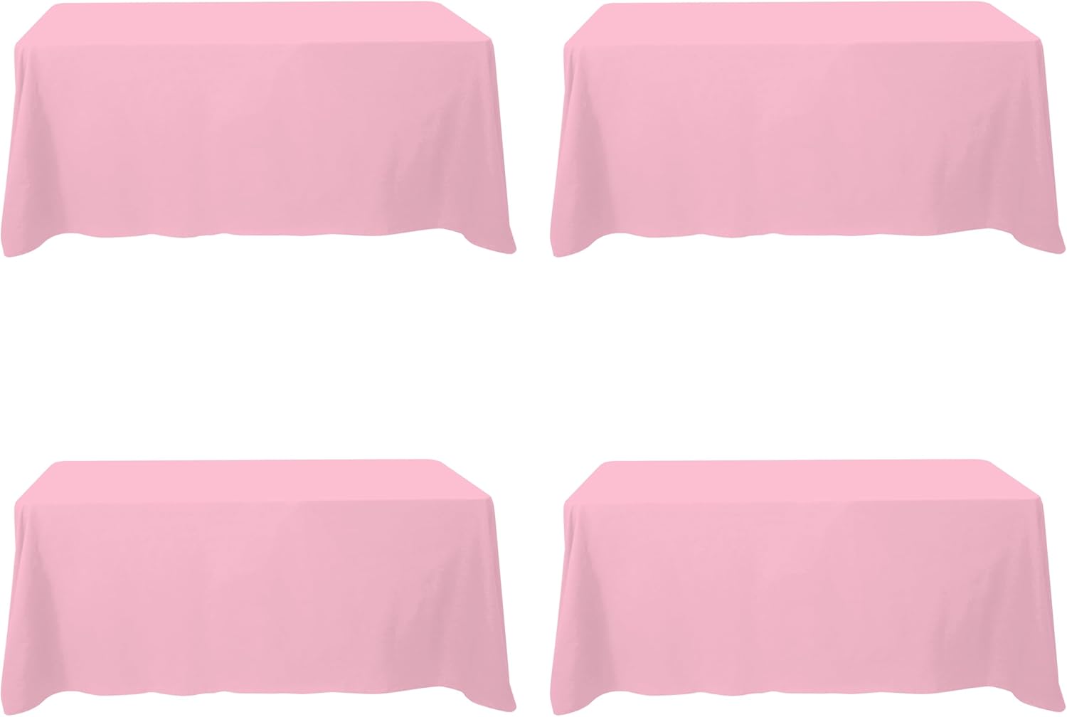 Premium 4 Pack Pink Tablecloths for 6 Foot Rectangle Tables