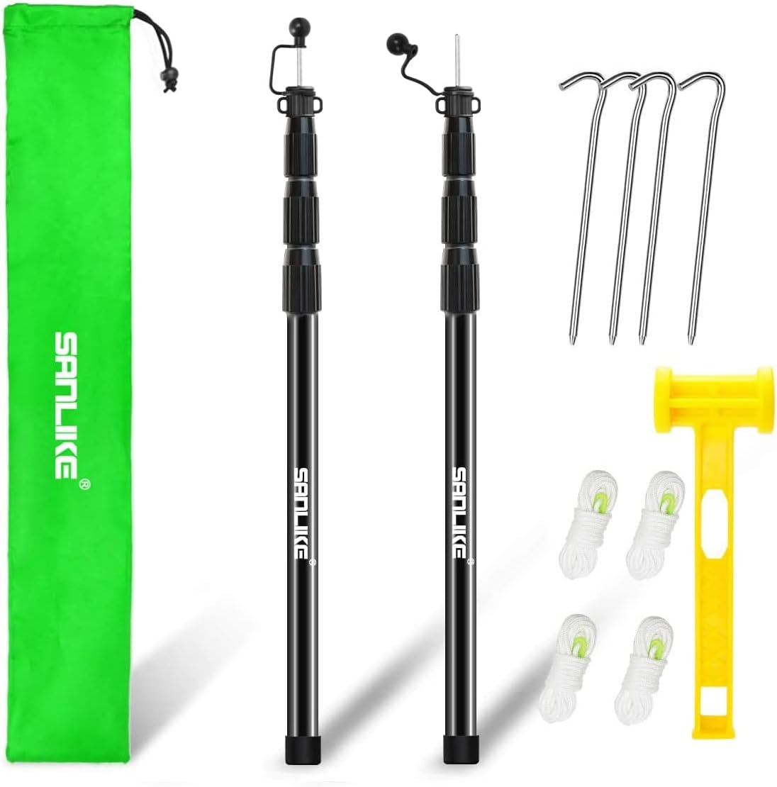 Fiberglass Telescoping Tarp Poles Set - Easy Setup!