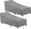 Outdoor Waterproof Patio Chaise Lounge Chair Cover - 2 Pack Gray
