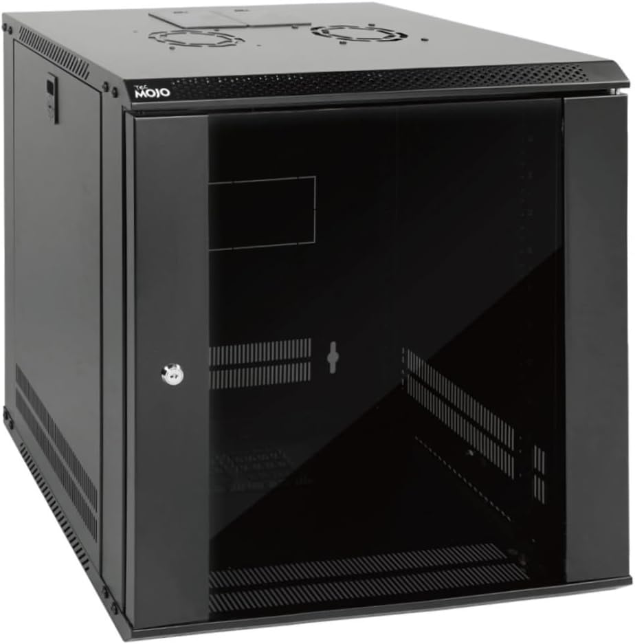 Tecmojo 12U Wall Mount Server Cabinet with Lockable Glass Door