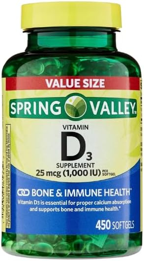 450 Count Vitamin D3 Softgels, 25mcg, Supports Daily Health