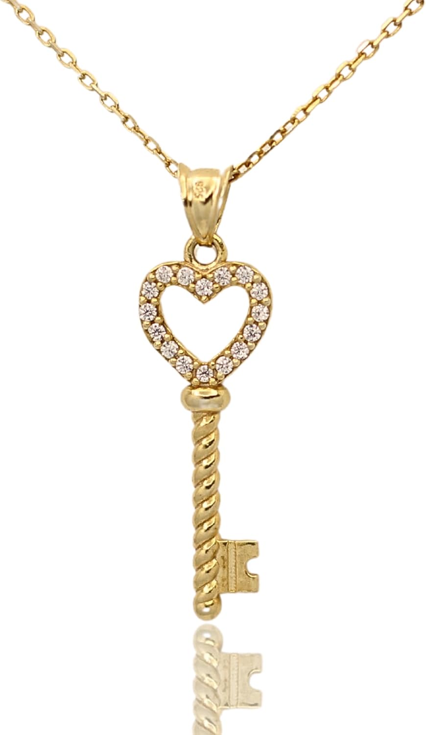 Heart Key Necklace - 925 Silver Jewelry for Love and Passion