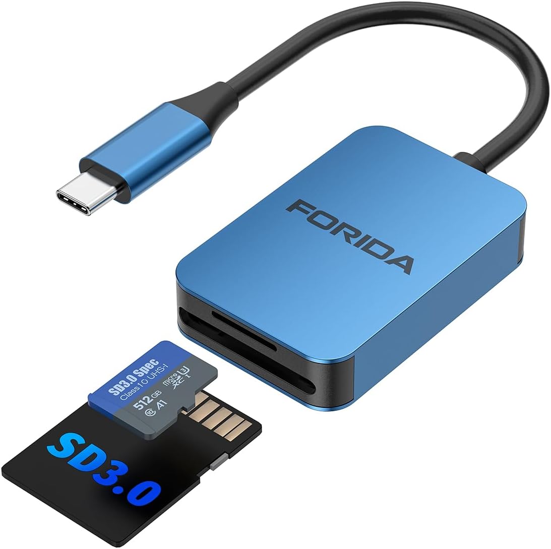 FORIDA USB C SD Card Reader: Dual Card Adapter for Lightning-Fast Transfers